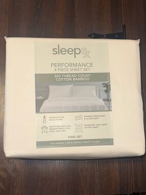 Performance 4-Piece King Sheet Set in beige